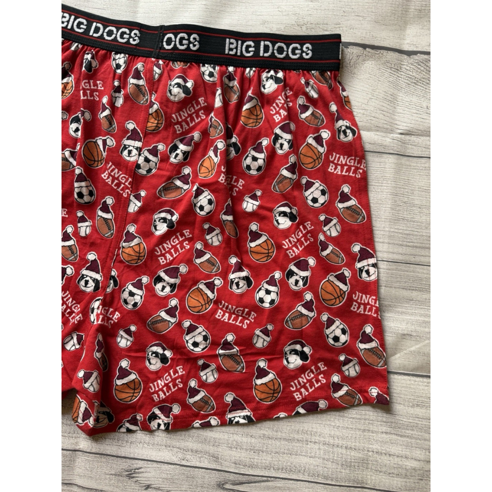 Big Dogs Boxers Men XL Multicolor Christmas Jingle Balls Basketball Football NWT - Picture 9 of 9